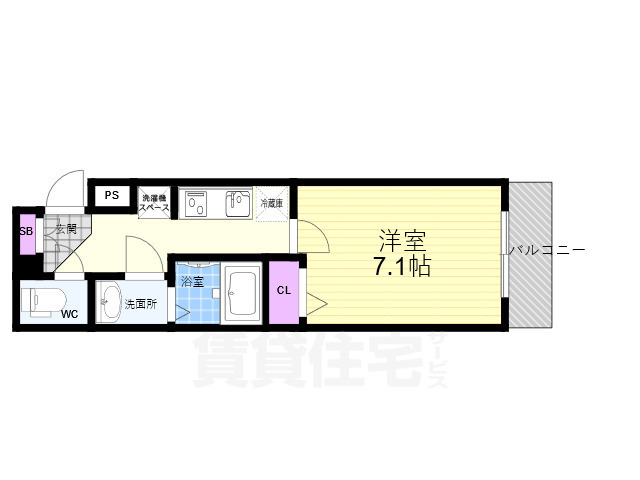 京都市中京区壬生賀陽御所町のマンションの間取り