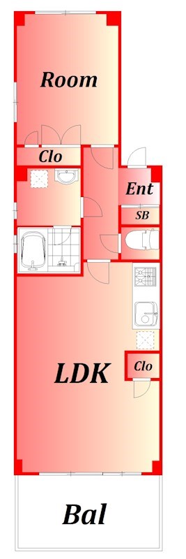 【大田区大森中のマンションの間取り】