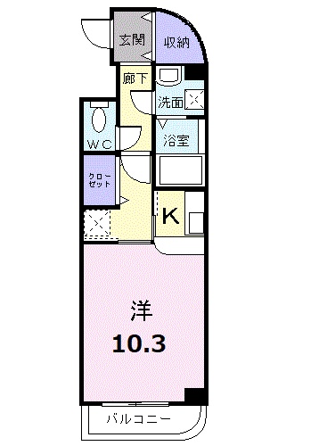 松江市東津田町のマンションの間取り