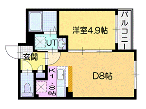 札幌市厚別区厚別南のマンションの間取り