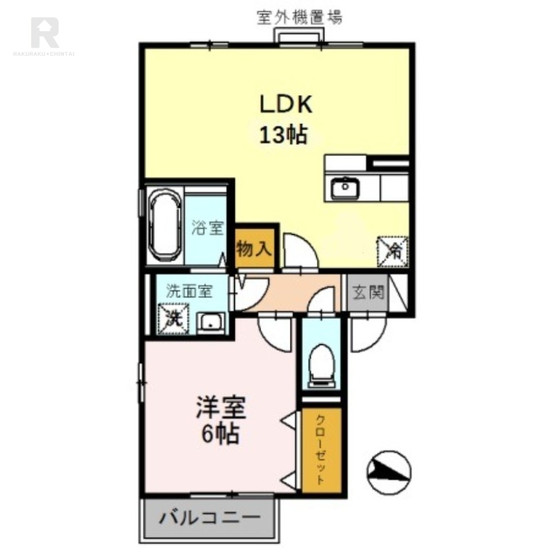 枚方市東香里新町のアパートの間取り