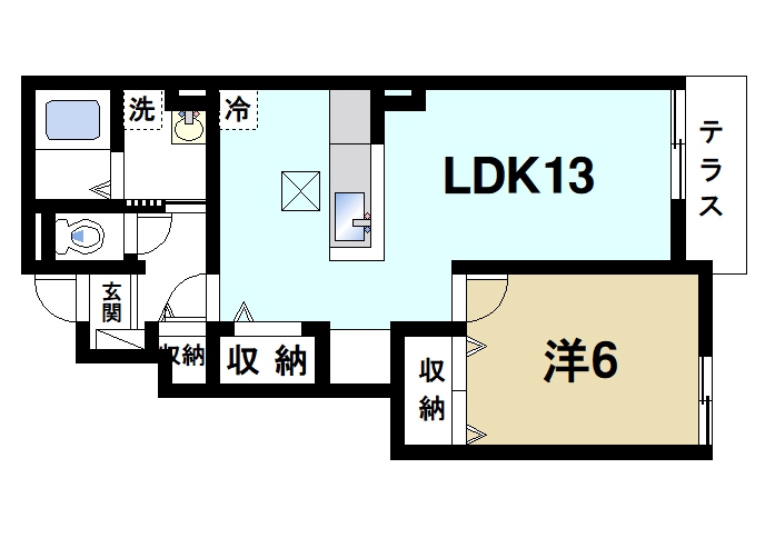 桜井市大字大福のアパートの間取り