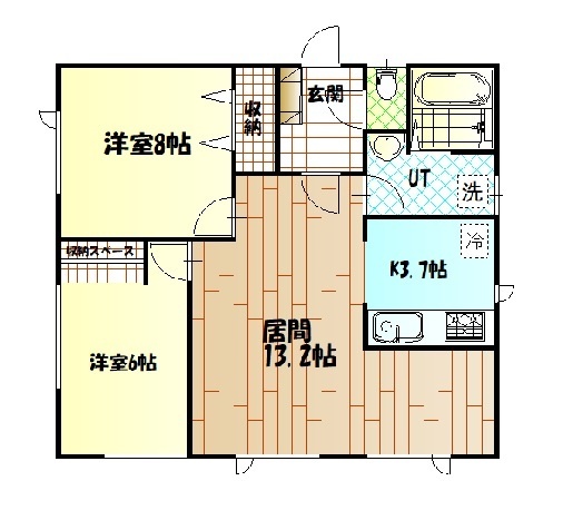 旭川市豊岡五条のアパートの間取り