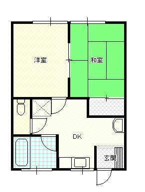 新発田市本町のアパートの間取り