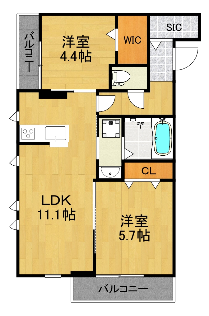 川崎市幸区古市場のマンションの間取り