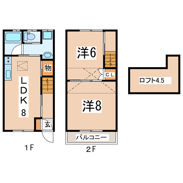 郡山市亀田のアパートの間取り