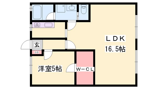 サンシティー北新在家　A棟の間取り