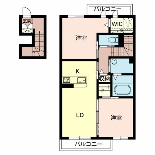 姫路市阿保のアパートの間取り