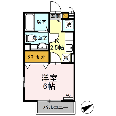 川崎市川崎区渡田新町のアパートの間取り