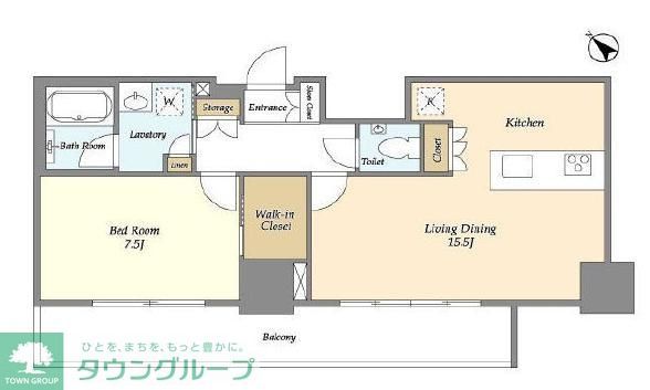 新宿区西新宿のマンションの間取り