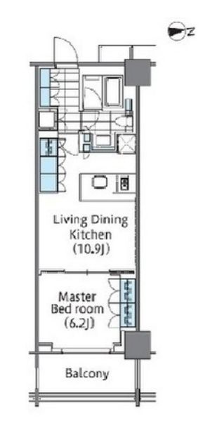 新宿区新宿のマンションの間取り