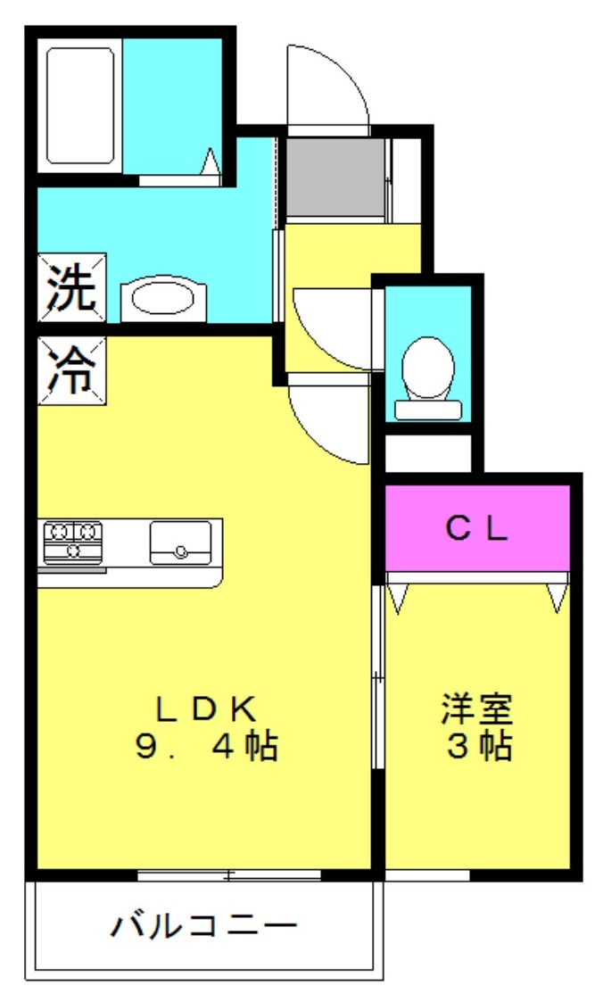 (仮称)二俣貸家の間取り