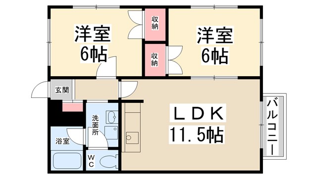 ウッディーパル萩原の間取り