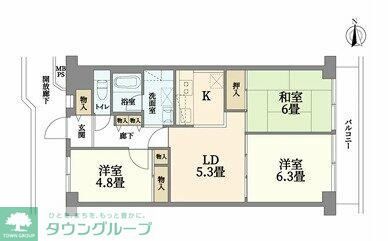 横浜市緑区白山のマンションの間取り