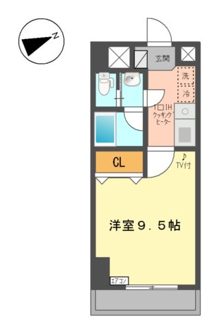 盛岡市中ノ橋通のマンションの間取り