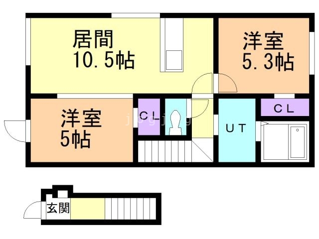 旭川市豊岡十三条のアパートの間取り