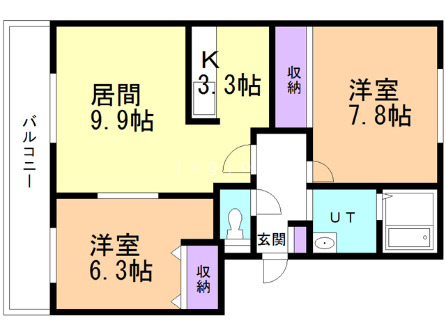 札幌市西区発寒七条のマンションの間取り