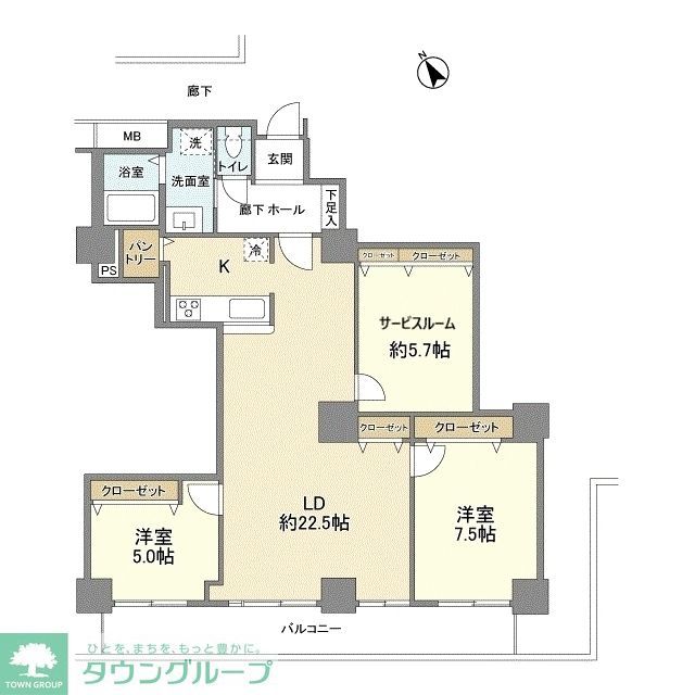 キングマンション堂島川の間取り写真