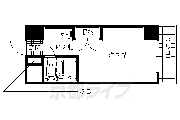 近鉄京都線 大久保駅 徒歩5分 6階建 築41年の間取り写真