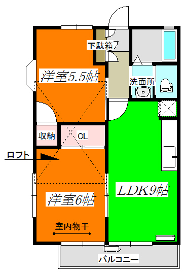 コンドレア吉井Bの間取り