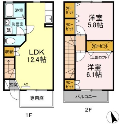 シャレーほんどう　壱番館の間取り