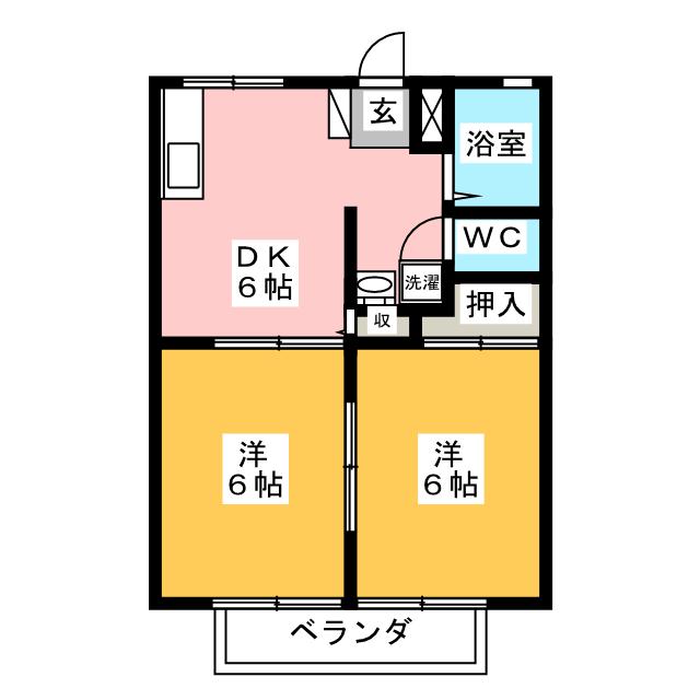 【カンザヴィレッヂＥの間取り】