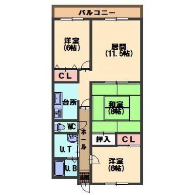 函館市川原町のマンションの間取り