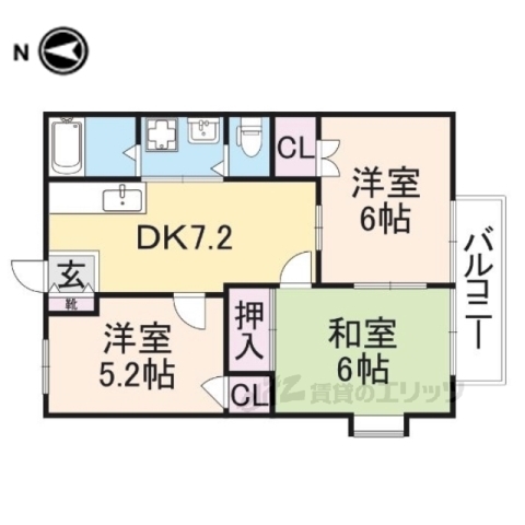 エミネンスコート尼寺Ａ棟Ｂ棟の間取り