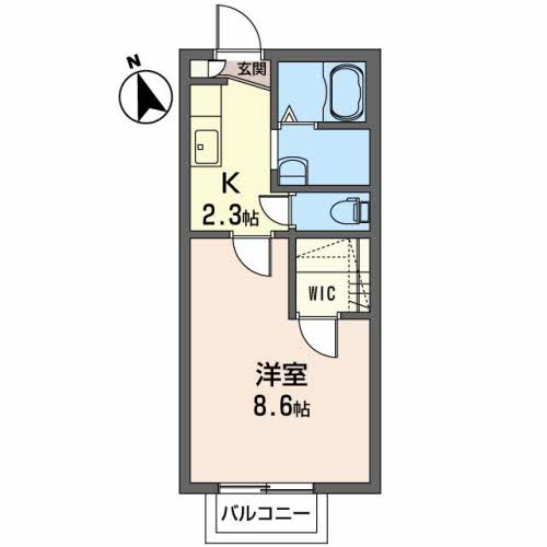 岩沼市中央のアパートの間取り