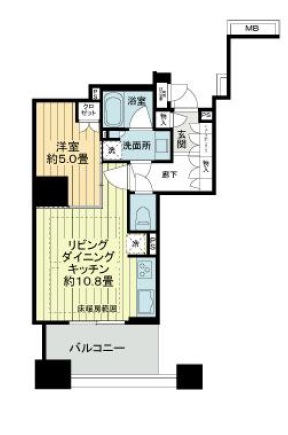 大阪市中央区南本町のマンションの間取り