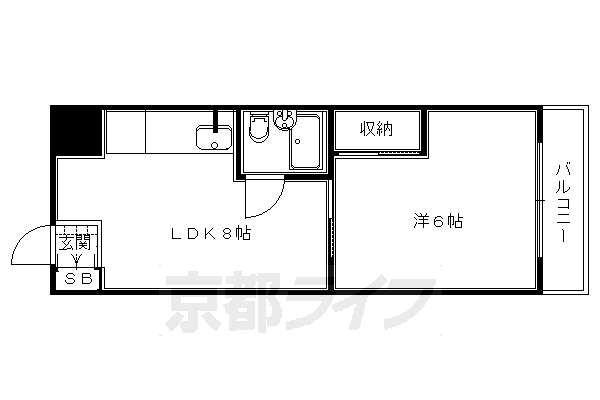 京都市右京区太秦前ノ田町のマンションの間取り