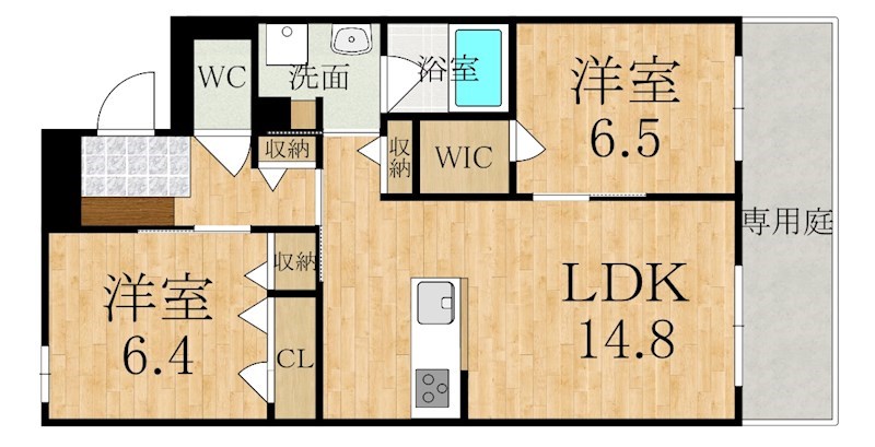 橿原市新賀町のマンションの間取り