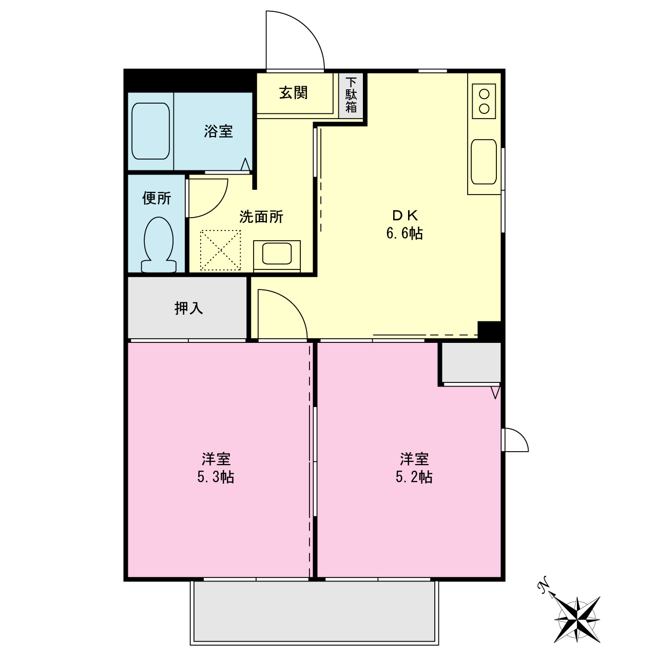 カーザ日限山の間取り