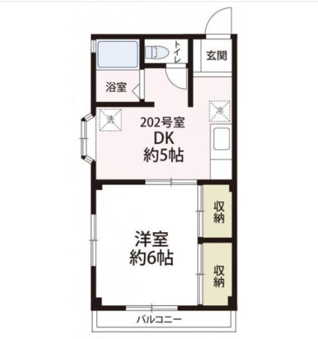 川崎市中原区上丸子天神町のアパートの間取り