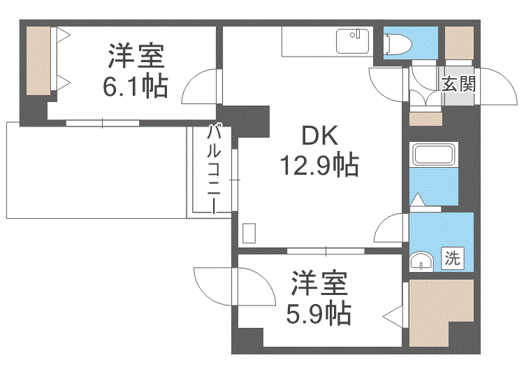 Ｍａｎｚａｎａ（マンサーナ）豊平の間取り