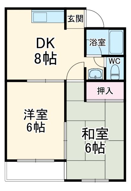 名古屋市天白区焼山のアパートの間取り