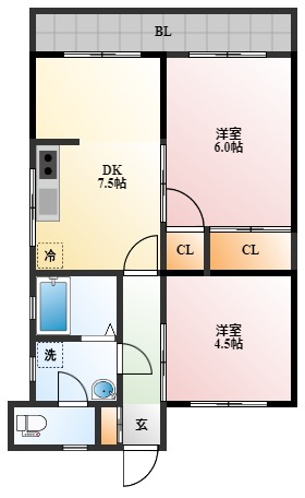 長崎市星取のマンションの間取り