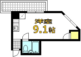 広島市中区大手町のマンションの間取り