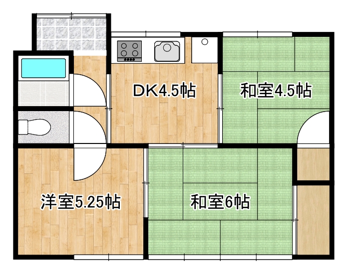 【酒津将口貸家　南棟西側の間取り】