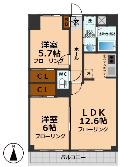 杉並区松ノ木のマンションの間取り