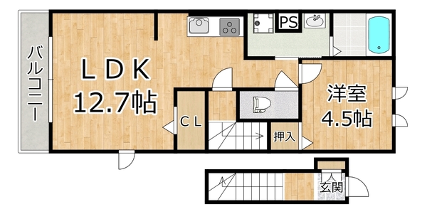 Ｍ．Ｊｔｓｕｋｕｄａ弐番館の間取り