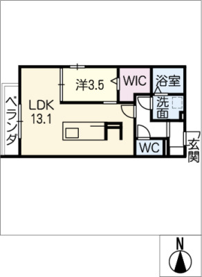 プラティーク安良田の間取り