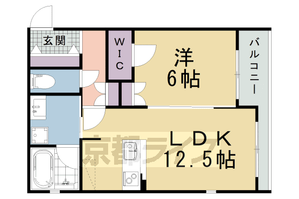 京都市北区大宮西小野堀町のマンションの間取り