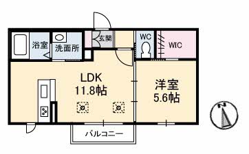 松江市黒田町のアパートの間取り