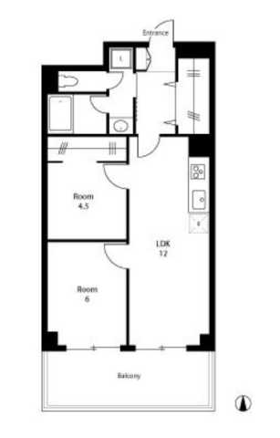 中野区本町のマンションの間取り