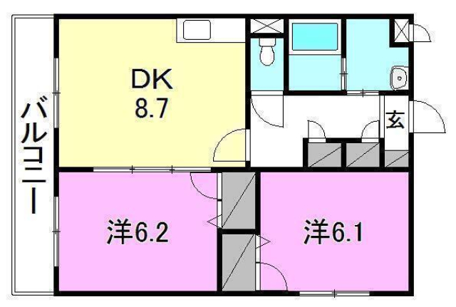 伊予市尾崎のマンションの間取り