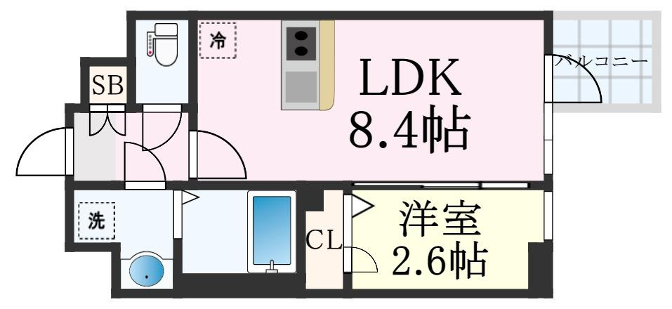 エスリード神戸三宮ヒルズの間取り