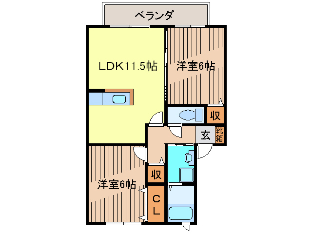 中頭郡北谷町字桑江のアパートの間取り