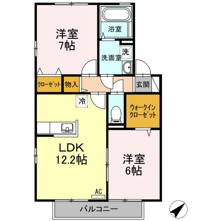 リビングタウン宇多津　D棟の間取り