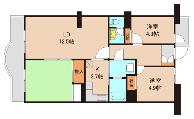 取手中央タウンＧ棟５０３号室の間取り